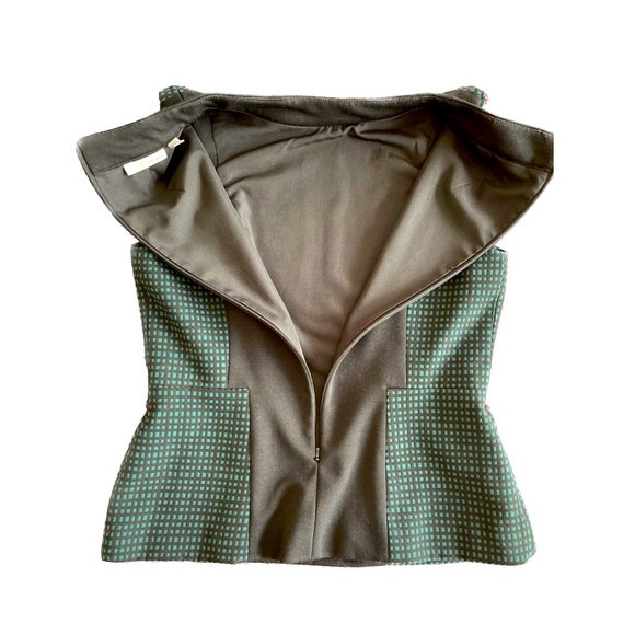 Halogen Top, Black with Emerald Green Checkered Detail ~ Nordstrom Brand,Size XS - Picture 3 of 5